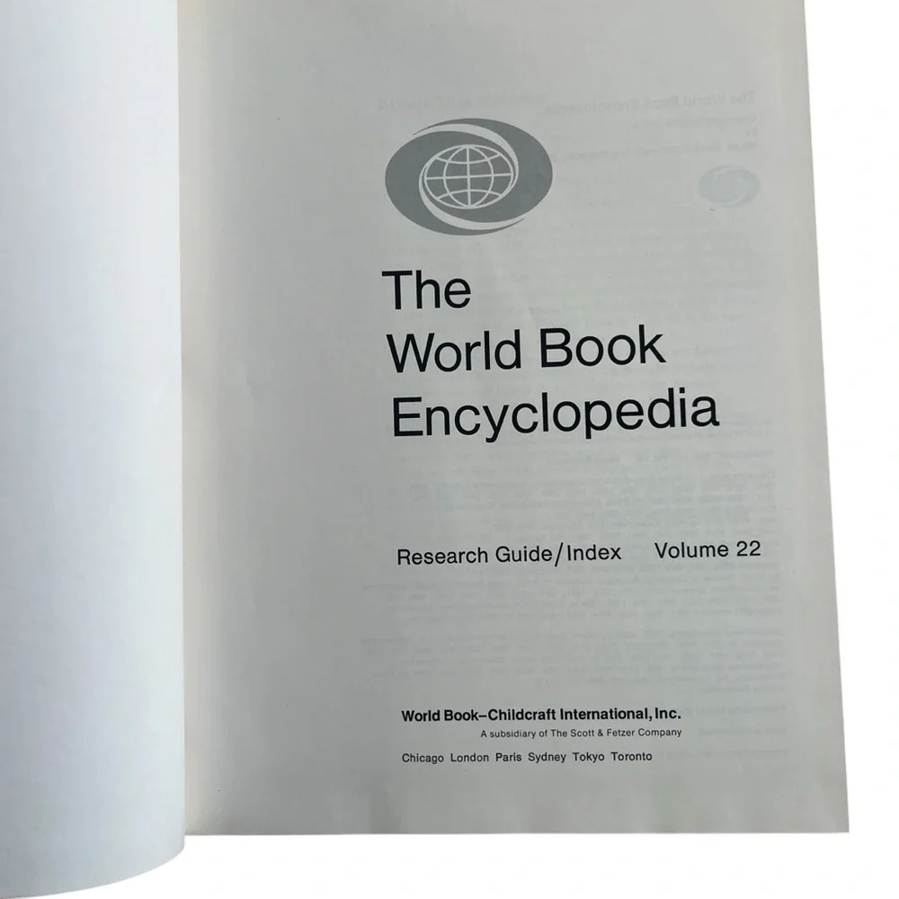 World Book Encyclopedia Research Guide Index Vol 22 1979 Childcraft Inc Hardcove